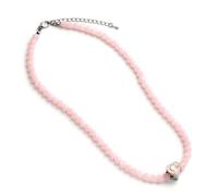 Barbie – Collier de perles Silhouette, rose – breloque cœur en zinc – Taille unique