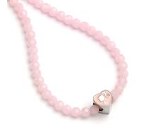 Barbie – Collier de perles Silhouette, rose – breloque cœur en zinc – Taille unique