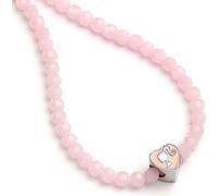 Barbie™ Collier de perles roses avec pendentif silhouette de cœur, taille unique, zinc