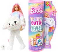 Barbie Cutie Reveal, Costume d'agneau, 1 Poupée Posable avec Cheveux Blonds Et Roses, Change de Couleur dans l'eau, 10 Surprises, Jouet Animal De Compagnie, Jouet pour Enfant de 3 Ans et Plus, HKR03