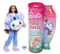 Barbie cutie reveal - poupee avec costume lapin koala amis en peluche - 10 surprises - set jouet enfant et carte animaux