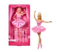Barbie Danseuse Étoile Poupée à collectionner vêtue d’un tutu rose satiné et aux cheveux blonds, dans un emballage cadeau