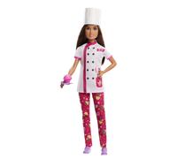 Barbie Doll & Accessories, Career Pastry Chef Doll with Hat, and Cake Slice, HKT