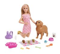 Barbie Doll and Newborn Pups Playset with Dog, 3 Puppies & Accessories, 3 to 7 Y
