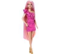 Barbie Doll, Fun & Fancy Hair with Extra-Long Colorful Blonde Hair and Glossy Pi