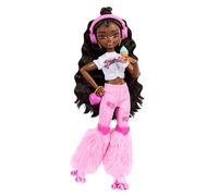 Barbie Dream Besties Barbie « Brooklyn » Poupée articulée aux cheveux châtain foncé pratiquant le roller, avec 9 accessoires sur le thème de la musique et de la vidéo, JFX97