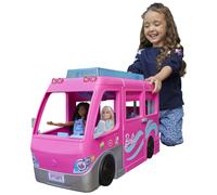 Barbie Dream Camper - Camping-Car Transformable - 7 Zones de Jeu - 60 Accessoires - Avec Toboggan, Piscine, Pick-Up, Bateau pour Poupées - 76 cm Dès 3 Ans, HCD46