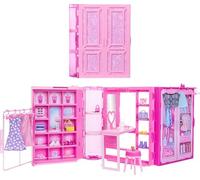 Barbie Dream Closet Ensemble de Jouets et Rangement avec vêtements et Accessoires, 0,9 m de Large avec Plus de 25 pièces, Comprend 4 Looks Tendance complets