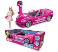 BLADEZ Barbie Toyz Voiture télécommandée - Voitures radiocommandées avec lumières et vitesse de 20 km/h - Convient à deux poupées Barbie de taille normale - Jouets et accessoires officiels RC Barbie -