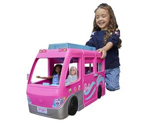 Barbie DreamCamper Coffret et Accessoires de Camping | Avec toboggan de 76 cm, 7 aires de jeu et 60 accessoires sur le thème du camping, dès 3 ans, HCD46