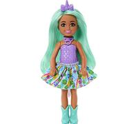 Barbie Dreamtopia Chelsea Unicorn Petite poupée avec queue amovible, bandeau en corne et cheveux verts, se plie à la taille