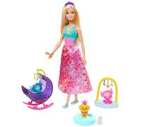 Barbie Dreamtopia Coffret Bébés Dragons avec poupée Princesse, Figurines bébés Dragons, lit balancelle et Accessoires, Jouet pour Enfant, GJK51