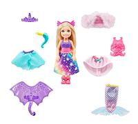 Barbie Dreamtopia Coffret Mini-poupée Chelsea avec vêtements pour la déguiser en Princesse, sirène, Licorne ou Dragon, Jouet pour Enfant, GTF40