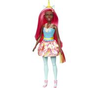 Barbie Poupée Dreamtopia Licorne - Cheveux arc-en-ciel & Accessoires, Jaune (HGR19)