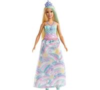 Barbie Dreamtopia poupée Princesse Blonde avec Une Mèche Bleue, Une Tenue Arc-en-Ciel et Un Diadème, Jouet pour Enfant, FXT14