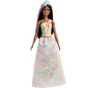 Barbie Dreamtopia poupée Princesse Brune avec Une Mèche Rose, Une Tenue Colorée inspirée de Friandises et Un Diadème, Jouet pour Enfant, FXT16