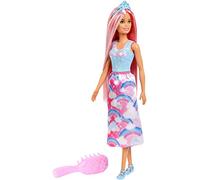 Barbie Dreamtopia poupée Princesse Chevelure Magique avec Cheveux Ultra-Longs Roses et blonds, Brosse Incluse, Jouet pour Enfant, FXR94