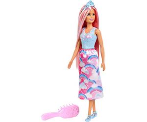 Barbie Dreamtopia poupée Princesse Chevelure Magique avec Cheveux Ultra-Longs Roses et blonds, Brosse Incluse, Jouet pour Enfant, FXR94