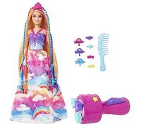 Barbie Dreamtopia poupée Princesse Tresses Magiques aux Longs Cheveux blonds avec Extensions Multicolores, Peigne et Accessoires, Jouet pour Enfant, GTG00