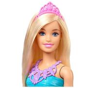 Barbie Dreamtopia Poupée royale, blonde avec jupe rose, chaussures et accessoire pour les cheveux