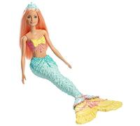 Barbie Dreamtopia poupée Sirène avec Une Queue Arc-en-Ciel et des Cheveux Corail, Jouet pour Enfant, FXT11