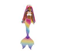 Barbie Dreamtopia poupée Sirène Magique avec Chevelure Arc-en-Ciel, Change de Couleur dans l'eau, Jouet pour Enfant, GTF90