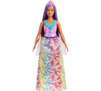 Barbie Dreamtopia Royal Doll with Curvy Body, Purple Hair & Sparkly Bodice Weari