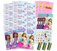 Barbie Ensemble de cadeaux de fête - Ensemble de 15 packs de jeux d'activités avec livre de coloriage, autocollants, et plus encore | Barbie Birthday Supplies Pack