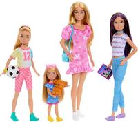 Barbie Ensemble de poupées Sister avec vêtements et accessoires, Barbie, Skipper, Stacie et Chelsea