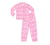 Barbie Ensemble de pyjama long en satin pour femmes et filles - Pyjama d'été deux pièces en satin de soie, rose, 46-48