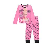 Barbie Ensemble de pyjama pour fille de 3 à 10 ans, produit officiel, rose, 3-4 ans