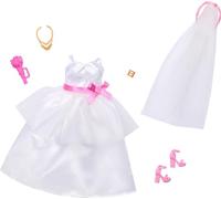 Barbie Ensemble de vêtements de mariée pour poupée Barbie le jour du mariage, 1 tenue avec accessoires pour un look complet