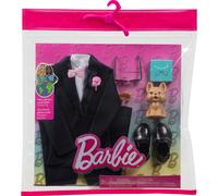 Barbie Ensemble de vêtements pour poupée Ken le jour du mariage, smoking avec accessoires pour un look complet