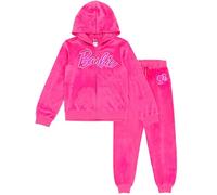Barbie Logo Velour Matching Family Zip Up Hoodie and Jogger Pants Outfit Set Womens Large