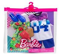 Barbie et Ken Tropical Fashion Pack - HBV72 - Ensemble de 2 Tenues - robe tropicale + sac pour Barbie, maillot + short de bain pour Ken G