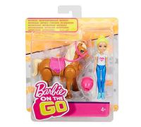 Barbie et Mini Poney Brun Clair avec Selle Rose - FHV63