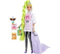 Poupée Barbie Extra - BARBIE - Natte Vert Fluo - Style Glamour - Accessoires Mode