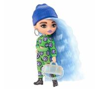 Barbie Mini poupée N°3 (14 cm) – ensemble imprimé Émoji, socle, lunettes soleil & sac à main HGP65