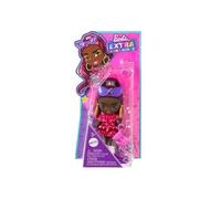 - Barbie Extra Mini Minis - HLN47 - Poupée articulée 8.5 cm avec robe à volant rouge