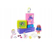 Barbie Extra Minis Set incl. poupée (cheveux roses) & animaux domestiques