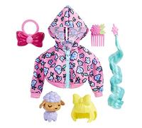 Barbie Extra Pack Tenue et Figurine, avec 7 éléments Dont Figurine Agneau, Accessoires pour Animal et Accessoires Mode pour poupée, Jouet Enfant, HDJ39