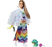 Barbie Extra Poupée Articulée Aux Longs Cheveux, Look Tendance Et Oversize, avec Figurine Croco Gourmand Et Accessoires, Jouet pour Enfant, Gyj78