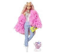 Barbie Extra poupée articulée Blonde au Look Tendance et Oversize, avec Figurine Animale et Accessoires Inclus, Jouet pour Enfant, GRN28