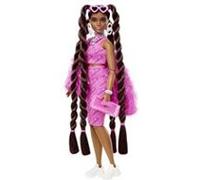 Barbie Poupée Mannequin Extra n° 14 avec Tenue Rose 2 Pièces, Veste Brillante, Très Longs Cheveux, Figurine Chiot et Accessoires, Jouet Enfant, Dès 3 Ans, HHN06