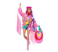 Barbie Extra Voyage Désert, Poupée Articulée avec Vêtements De Voyage, Comprend Une Veste À Franges Et Sac Oversize, Plus De15 Accessoires Inclus,Jouet pour Enfant de 3 Ans et Plus, HPB15