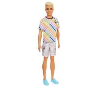 Barbie Fab Barbie - Ken Fashionista T-Shirt Carreaux - Poupée Mannequin - Dès 3 Ans