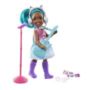 Barbie - Coffret Chelsea Métiers chanteuse - Mini-poupée brune et accessoires - GTN89