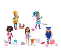 Barbie Famille Chelsea Métiers Coffret Construction, Mini-poupée Blonde et Accessoires, Jouet pour Enfant, GTN87