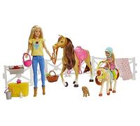 Coffret - BARBIE - Barbie Famille Amies des Animaux - 2 poupées (Barbie & Chelsea) - cheval et poney - accessoires paddock