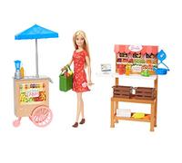 Barbie Famille Coffret poupée Blonde et Son marché Fermier, Stands et Accessoires, Jouet pour Enfant, GJB65 Multicolore